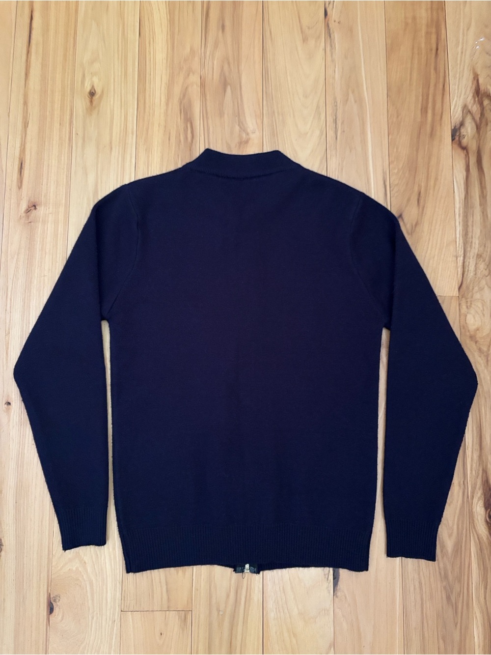 SUPREME | Navy Full Zip Knit Bomber Mock Neck Cardigan Sweater Jacket | Size S - Picture 2 of 6